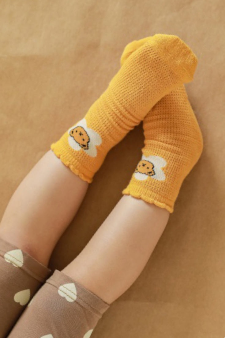 Bear Flowers Socks | Yellow