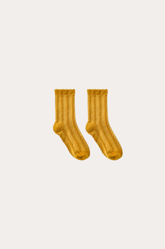 Texture Ankle Socks | Yellow