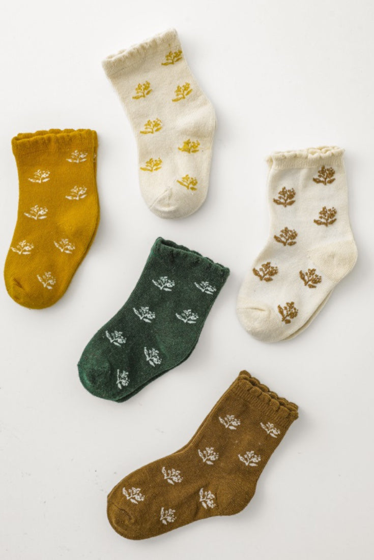 Flower Socks | Brown