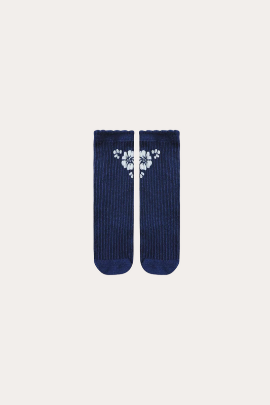 Flower Socks | Navy