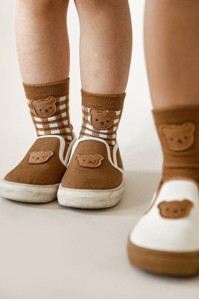 Bear Embroidered Shoes | Brown