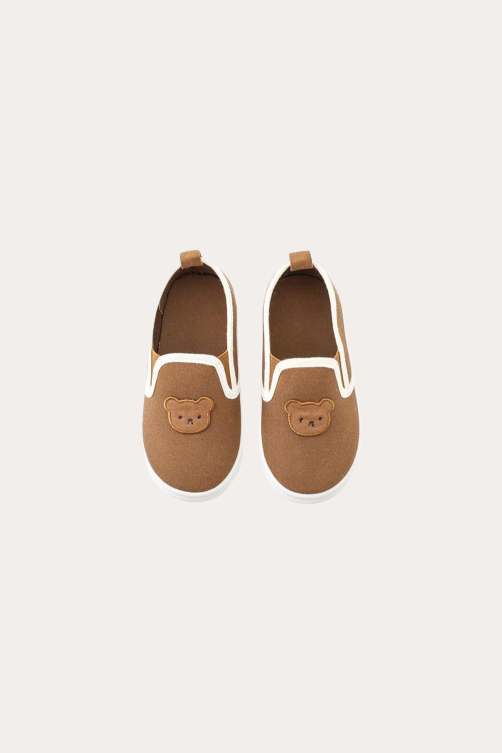 Bear Embroidered Shoes | Brown