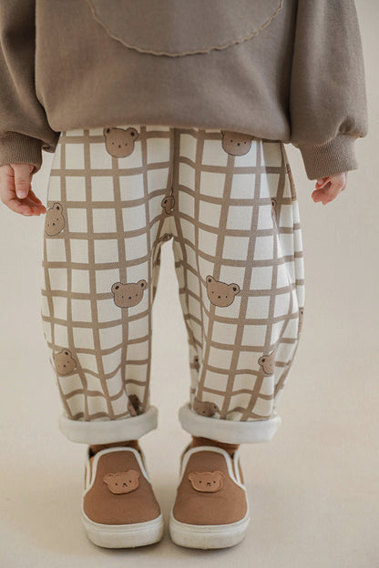 Bear Striped Pants | Cream White