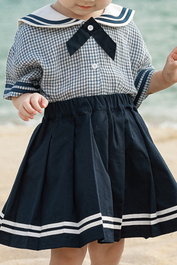 Pleated Mini Skirts | Navy