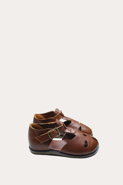 Cut-Out Detail Closed Toe Sandals | Brown